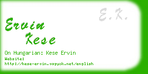 ervin kese business card